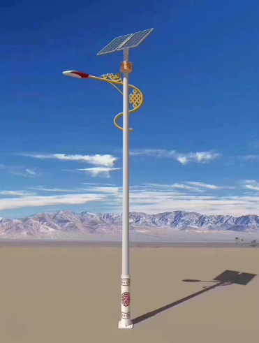 达州现货批发新农村改造6米太阳能路灯自弯臂路灯LED道路灯户外广场灯